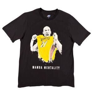Kobe Bryant Mamba Mentality Graphic Short Sleeve Tee Shirt Black Men's Sz Large